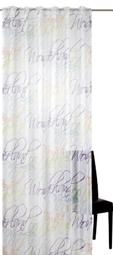 Elbersdrucke Script 04 Fertigdekoration, Polyester, weiß-bunt, 255 x 140 cm von Elbersdrucke