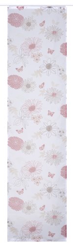 Elbersdrucke halbtransparent Schiebevorhang Flower Mix 04 weiß-rot 245 x 60 cm Flächenvorhang für Wohnzimmer Schlafzimmer Flur 190200 von Elbersdrucke