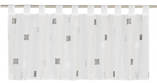 Bistrogardine Quadro 07, Scheibengardine 48x140cm, halbtransparent von Elbersdrucke