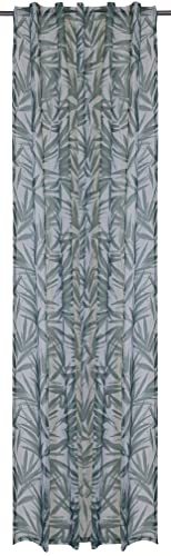 Elbersdrucke Gardine mit verdeckten Schlaufen Bahia 03 grün-weiß 255X135cm 201333 Vorhang für das Wohnzimmer Schlafzimmer Küche Flur Kinderzimmer von Elbersdrucke
