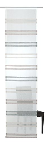 Elbersdrucke halbtransparenter Schiebevorhang Kiruna 06 weiß-braun 245 x 60 cm Flächenvorhang für Wohnzimmer Schlafzimmer Flur 195328 von Elbersdrucke