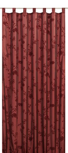 Elbersdrucke blickdichte Gardine Schlaufenschal Bonjour TAFT 14 rot 255 x 140 cm Vorhang mit Schlaufen für Wohnzimmer Schlafzimmer Flur 155896 von Elbersdrucke