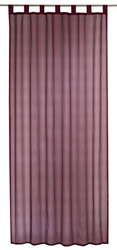 Elbersdrucke Streifenvoile 04 Fertigdekoration, Polyester, rot, 245 x 140 cm von Elbersdrucke