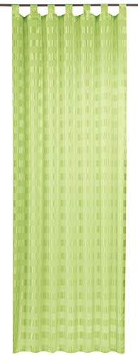 Elbersdrucke halbtransparente Gardine Schlaufenschal Karo-Voile 03 grün 255 x 140 cm Vorhang mit Schlaufen für Wohnzimmer Schlafzimmer Flur 194024 von Elbersdrucke