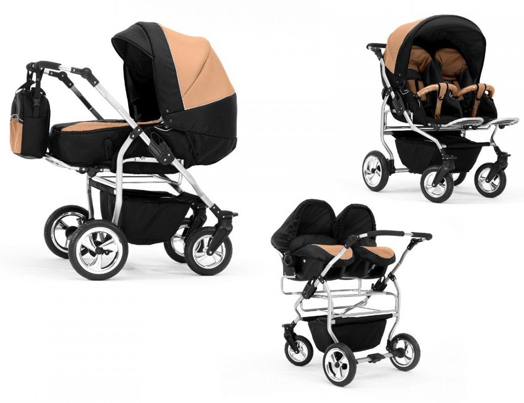 Elcar Zwillings-Kombikinderwagen Duo 4 in 1 inkl. Sportsitze und Autositze in 20 Farben von Elcar