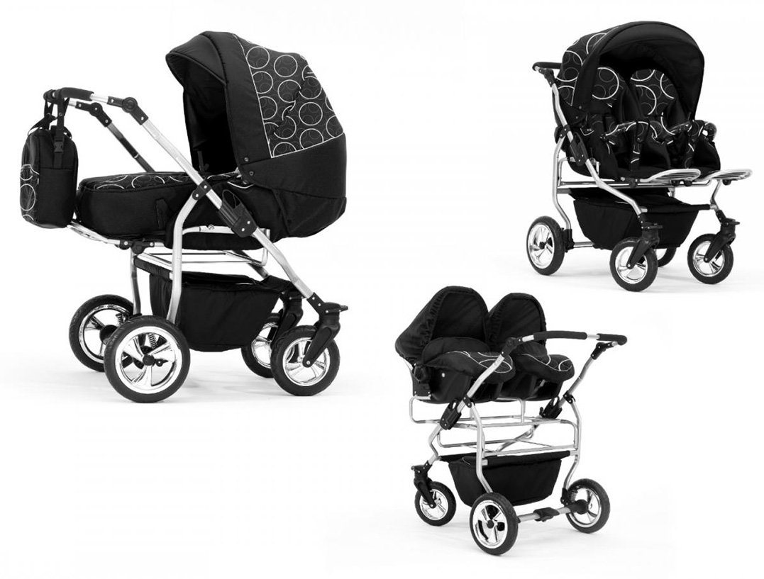 Elcar Zwillings-Kombikinderwagen Duo 4 in 1 inkl. Sportsitze und Autositze in 20 Farben von Elcar