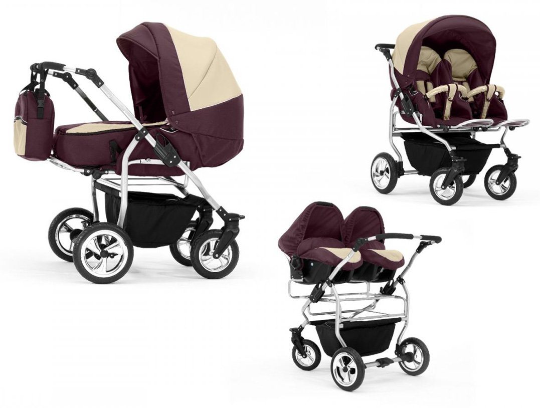 Elcar Zwillings-Kombikinderwagen Duo 4 in 1 inkl. Sportsitze und Autositze in 20 Farben von Elcar