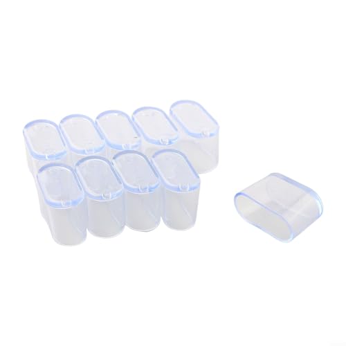 10 Stück ovale Stuhlbeinkappen, Gummi-Bodenschoner, Möbel, Tischfüße, Abdeckungen für Hartholz-Fliesen (transparent, 16 x 34 mm) von Elchuiaby