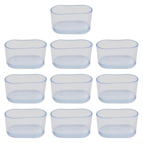 10 Stück ovale Stuhlbeinkappen, Gummi-Bodenschoner, Möbel, Tischfüße, Abdeckungen für Hartholz-Fliesen (transparent, 25 x 50 mm) von Elchuiaby