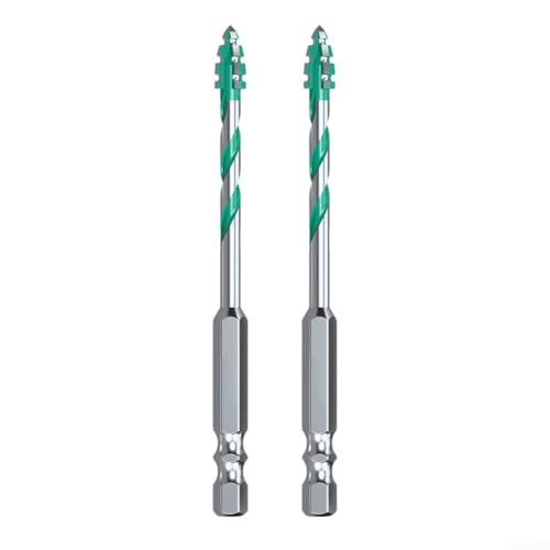 2-teiliges Hartmetall-Bohrer-Set für Glas, Holz, Metall, Fliesen, Keramik, Ziegel, Wand (6 mm) von Elchuiaby