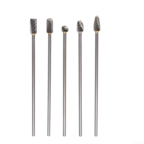 Hartmetall-Rotationsfräser-Set, 3 mm Schaft, Einzelschnitt-Fräser, 6 mm Kopfdurchmesser, 100 mm Länge, für Metall, Holz Hartmetall-Rotationsfräser-Set, 3 mm Schaft, Einzelschnitt-Fräser, 6 mm Kopfdurchmesser, 100 mm Länge, für Metall, Holz von Elchuiaby