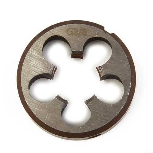 Hochgeschwindigkeitsstahl für BSP-Rohrgewinde, runde Schneideisen 1/8 1/4 3/8 1/2 3/4 HSS Gewindewerkzeug für den professionellen Gebrauch zu Hause (G3/8-19) von Elchuiaby