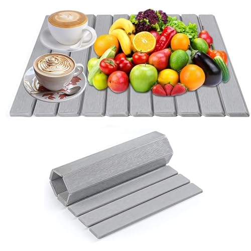Diatomit Abtropfmatte Faltbare Absorbierende Geschirr Trocknungsmatte für Küchentheke Tassen 11.8x15.7inch (grau) von Elchuiaby