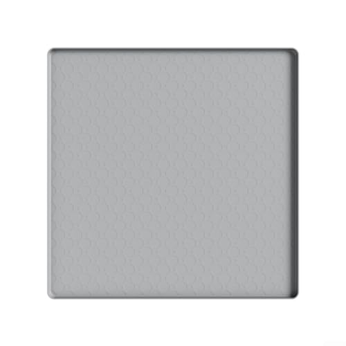 Kühlschrank-Silikonmatte, 50 x 50 cm, rutschfeste Abtropfschale mit erhöhten Kanten, für Geräte, Bodenschutz, Küche, Zuhause (Grau A) von Elchuiaby
