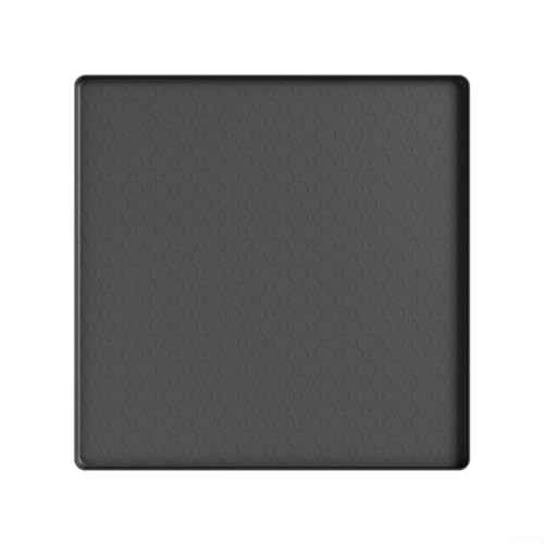 Kühlschrank-Silikonmatte, 50 x 50 cm, rutschfeste Abtropfschale mit erhöhten Kanten, für Geräte, Bodenschutz, Küche, Zuhause (schwarz A) von Elchuiaby