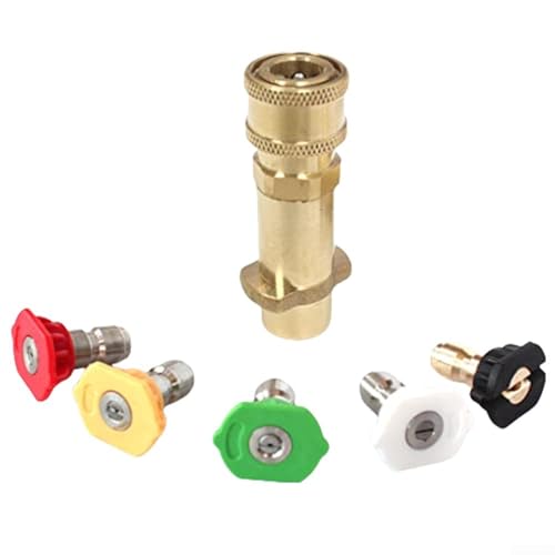 Messing-Hochdruckreiniger-Adapter, mit 5 Sprühdüsen 1/4 Zoll Schnellanschluss für K2 K3 K4 K5 K6 Serie Messing-Hochdruckreiniger-Adapter, mit 5 Sprühdüsen 1/4 Zoll Schnellanschluss für K2 K3 K4 K5 K6 Serie von Elchuiaby