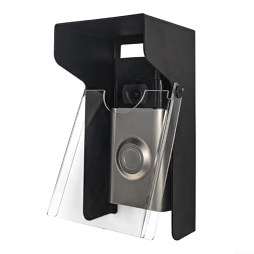 Metall-Klapp-Video-Türklingel-Regenschutz mit Sonnenschutz, verzinktes Eisen, wetterfester Schutz für mehrere Modelle, Schwarz (W85) von Elchuiaby