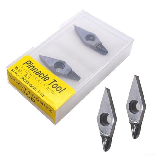 PCD VCGT160402 CNC Kupfer Polykristallin Dreheinsatz für Aluminiumbearbeitung 2er Pack Hocheffizienz Verschleißfest von Elchuiaby