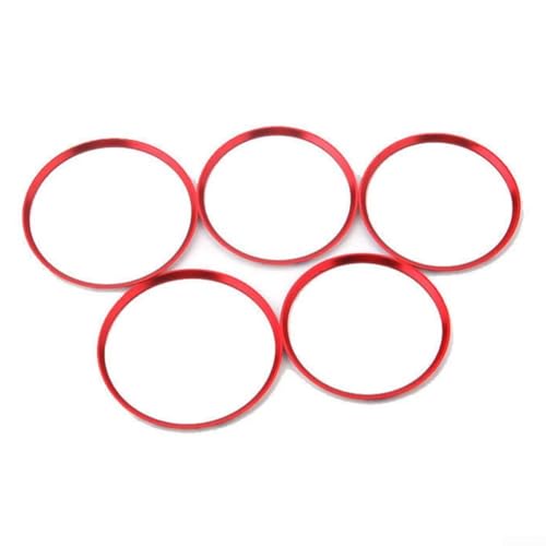 Rotes Aluminium-Lüftungsgitter-Abdeckungs-Ring-Set für Mercedes für Benz A-Klasse W176 A200 A180 A220 Fahrzeug-Innenverkleidung 5 Stück von Elchuiaby