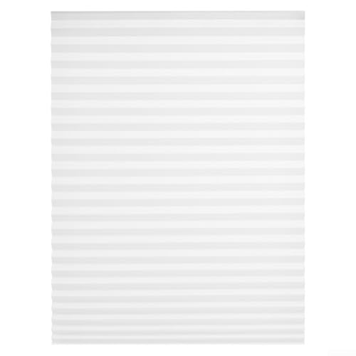 Selbstklebende Plissee-Verdunkelungsvorhänge, Vliesstoff, Fensterrollos, schnurlose Lampenschirme für Zuhause (weiß, 120 x 180 cm) von Elchuiaby