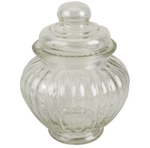 Elchversand Bonbonglas Glas für Candybar - Gewürzglas, Vorratsglas mit Deckel - bauchig - auch als Vase oder Teelichtglas nutzbar - GLAS - 13x10cm von Elchversand
