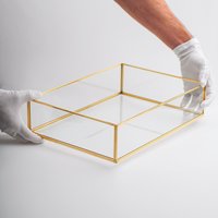 14x10x3 "Hochzeitstablett Makeup Organizer Glas Messing Gold von Elcreadesigns