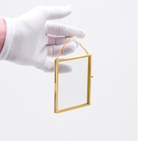 "4x3 ""Schwebeglasrahmen Messing Gold Wandbehang Foto Bild Doppel Bilderrahmen Vertikal Ziemlich Perfekt Für Gepresste Blumen Arrangement." von Elcreadesigns