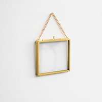 4x3 "3x3"3 Floating Glass Rahmen Messing Gold Wandbehang Foto Bild Doppel Bilderrahmen Horizontale Ziemlich Perfekt Für Gepresste Blumen Arrangement von elcreadesigns