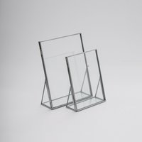 2 Stk Floating Glass Rahmen Silber Desktop Foto Bilder Doppel Tabletop Bilderrahmen Vertikale Ziemlich Perfekt Für Gepresste Blumen Arrangement von Elcreadesigns