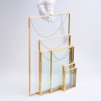 6 Stk Floating-Glas Rahmen Messing Gold Wand Aufhängen Foto Bild Doppel Bilderrahmen Vertikale Ziemlich Perfekt Für Gepresste Blumen Arrangement von elcreadesigns