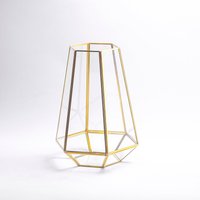 Vase Terrarium Geometrisch Hochzeit Behälter Messing Gold Glas 13x10x10" von Elcreadesigns