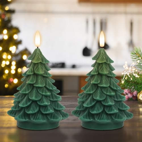 Eldnacele Weihnachtsbaumkerzen mit 6 Stunden Timer, 2er Set flammenlose Stabkerzen mit wachsbeschichtetem Design und flackernder 3D-Flamme, batteriebetriebene LED-Kerzen für Weihnachten Eldnacele Weihnachtsbaumkerzen mit 6 Stunden Timer, 2er Set flammenlose Stabkerzen mit wachsbeschichtetem Design und flackernder 3D-Flamme, batteriebetriebene LED-Kerzen für Weihnachten von Eldnacele