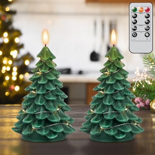 Eldnacele Weihnachtsbaumkerzen mit Fernbedienung und Timer, integrierte Lichterkette, 2er Set flammenlose Stabkerzen mit flackernder 3D-Flamme, batteriebetriebene LED-Kerzen für Weihnachten Eldnacele Weihnachtsbaumkerzen mit Fernbedienung und Timer, integrierte Lichterkette, 2er Set flammenlose Stabkerzen mit flackernder 3D-Flamme, batteriebetriebene LED-Kerzen für Weihnachten von Eldnacele