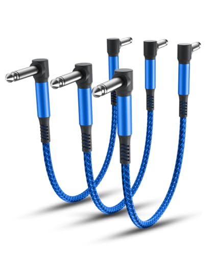 Elebase Gitarren Patchkabel Set,3Pack,0.15M 6,35 mm 1/4" Stecker Instrument Pedalbrett Kabel,Nylongeflecht Audio Kabel mit Schirmung,TS-Kupfer-Männchen,für Gitarreneffekte,Gitarre/Bass Effektpedale Elebase Gitarren Patchkabel Set,3Pack,0.15M 6,35 mm 1/4" Stecker Instrument Pedalbrett Kabel,Nylongeflecht Audio Kabel mit Schirmung,TS-Kupfer-Männchen,für Gitarreneffekte,Gitarre/Bass Effektpedale von Elebase