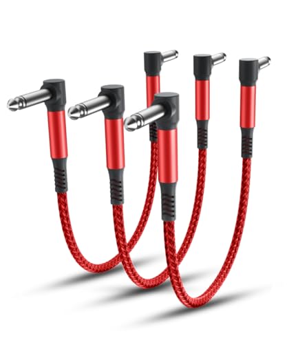 Elebase Gitarren Patchkabel Set,3Pack,0.3M 6,35 mm 1/4" Stecker Instrument Pedalbrett Kabel,Nylongeflecht Audio Kabel mit Schirmung,TS-Kupfer-Männchen,für Gitarreneffekte,Gitarre/Bass Effektpedale Elebase Gitarren Patchkabel Set,3Pack,0.3M 6,35 mm 1/4" Stecker Instrument Pedalbrett Kabel,Nylongeflecht Audio Kabel mit Schirmung,TS-Kupfer-Männchen,für Gitarreneffekte,Gitarre/Bass Effektpedale von Elebase
