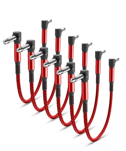 Elebase Gitarren Patchkabel Set,6Pack,0.15M 6,35 mm 1/4" Stecker Instrument Pedalbrett Kabel,Nylongeflecht Audio Kabel mit Schirmung,TS-Kupfer-Männchen,für Gitarreneffekte,Gitarre/Bass Effektpedale Elebase Gitarren Patchkabel Set,6Pack,0.15M 6,35 mm 1/4" Stecker Instrument Pedalbrett Kabel,Nylongeflecht Audio Kabel mit Schirmung,TS-Kupfer-Männchen,für Gitarreneffekte,Gitarre/Bass Effektpedale von Elebase