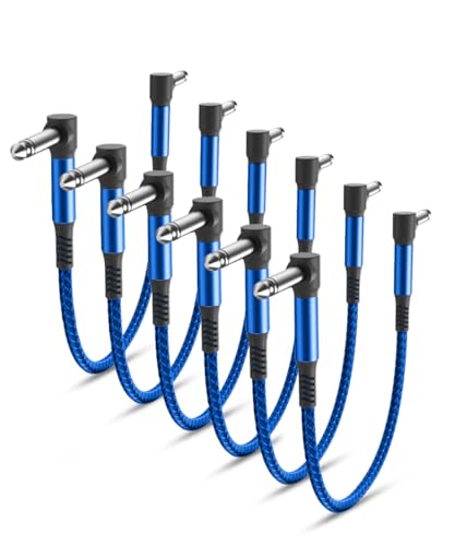Elebase Gitarren Patchkabel Set,6Pack,0.3M 6,35 mm 1/4" Stecker Instrument Pedalbrett Kabel,Nylongeflecht Audio Kabel mit Schirmung,TS-Kupfer-Männchen,für Gitarreneffekte,Gitarre/Bass Effektpedale Elebase Gitarren Patchkabel Set,6Pack,0.3M 6,35 mm 1/4" Stecker Instrument Pedalbrett Kabel,Nylongeflecht Audio Kabel mit Schirmung,TS-Kupfer-Männchen,für Gitarreneffekte,Gitarre/Bass Effektpedale von Elebase