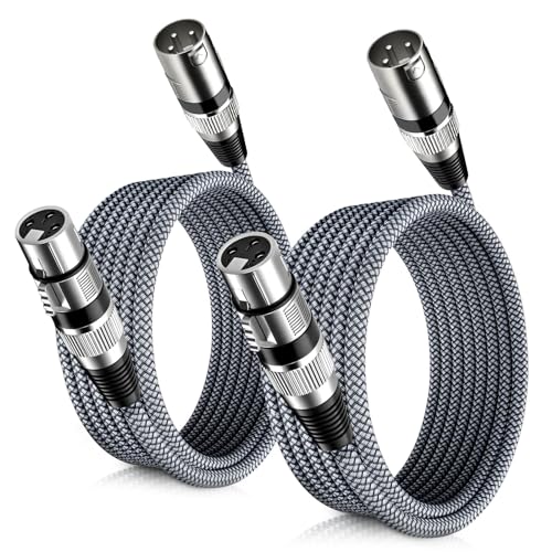 Elebase Mikrofon XLR Kabel 1M 2Pack,XLR Stecker zu Busche Mikrofonkabel,3-Polige Symmetrische Abgeschirmte Mic Kabel für Verstärker,Aufnahmestudio,LautsprechersySteme von Elebase