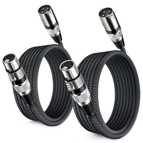 Elebase Mikrofon XLR Kabel 5M 2Pack,XLR Stecker zu Busche Mikrofonkabel,3-Polige Symmetrische Abgeschirmte Mic Kabel für Verstärker,Aufnahmestudio,LautsprechersySteme,Mischpult oder Aktivlautsprecher von Elebase