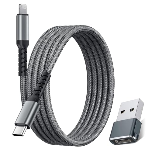 Elebase USB C auf Lightning Ladekabel 1M mit USB A Adapter,Lang Nylon Typ C Schnellladekabel für iPhone 14 13 12 11 Mini Pro Max SE XS XR X 8 7 6,IOS Apple AirPods 2 3,iPad 7 8 9 Gen Elebase USB C auf Lightning Ladekabel 1M mit USB A Adapter,Lang Nylon Typ C Schnellladekabel für iPhone 14 13 12 11 Mini Pro Max SE XS XR X 8 7 6,IOS Apple AirPods 2 3,iPad 7 8 9 Gen von Elebase