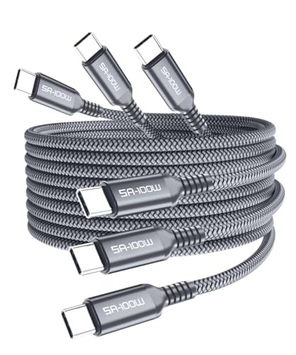 Elebase USB C auf Typ C 100W Kabel 1/2/3M 3Stück,Schnellladekabel PD Nylon Ladekabel für iPhone 15 Plus,iPad Pro 11 12.9,iPad 10th Air 4 5 Mini 6 Generazione,Samsung Galaxy S24 S23 S22 S21 A55 A54 A52 von Elebase