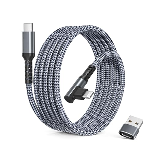 Elebase für iPhone 14/13 USB-C zu Lightning Ladekabel 3M,90 Grad PD Charging Kable,Winkel Schnellladekabel mit USB-A Adapter für Apple 12/11/XS/XR/X/8/7/6/SE/Pro Max,iPad 8./9. Generation,AirPods 2nd Elebase für iPhone 14/13 USB-C zu Lightning Ladekabel 3M,90 Grad PD Charging Kable,Winkel Schnellladekabel mit USB-A Adapter für Apple 12/11/XS/XR/X/8/7/6/SE/Pro Max,iPad 8./9. Generation,AirPods 2nd von Elebase