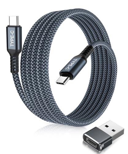 Elebase USB Typ C auf C 100W Kabel 1M mit USB Adapter,Schnellladepd Ladekabel für iPhone 15 Pro Max Plus,Car Play,MacBook Mac,iPad 9 10 Air 4 5 Mini 6,Samsung Galaxy Z Flip Fold 4 5 S23 S24 A53 A54 von Elebase