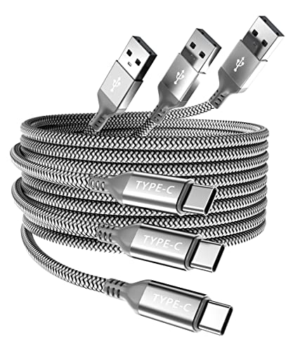 Elebase USB C Ladekabel 3Pack,0,5/1/2 M,Nylon Typ C Handy Schnellladekabel für iPhone 15 Pro Max,ipad 10 Air 4 5 Mini 6,Samsung Galaxy Z Flip Fold 5,S24 S23 S22 S21 S20 S10,A54 A53 A90,Kindle Fire HD von Elebase