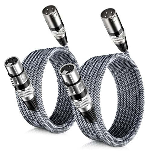 Elebase Mikrofon XLR Kabel 5M 2Pack,XLR Stecker zu Busche Mikrofonkabel,3-Polige Symmetrische Abgeschirmte Mic Kabel für Verstärker,Aufnahmestudio,LautsprechersySteme,Mischpult oder Aktivlautsprecher von Elebase