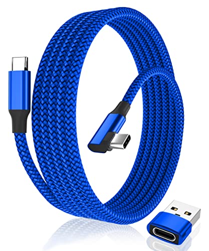 USB C auf Typ C 100W Winkel Kabel 2M mit USB A Adapter,Winkelstecker Schnellladekabel PD Ladekabel für iPad Air 5,iPad 10 Pro Mini 6,iPhone 15 Plus,Samsung Galaxy Z Flip5,Fold5,S23 Ultra,A54,A90,S22 von Elebase