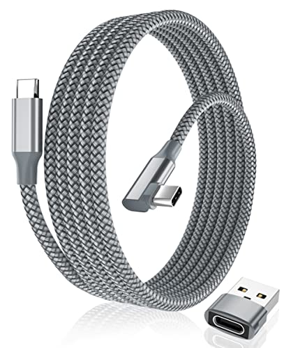 USB C an USB C 100W 2M abgewinkeltes Kabel mit USB A Adapter,90 Grad abgewinkeltes Steckernetz,PD Schnellladekabel für iPhone 16,15 Pro Max,iPad 10,Airpods 4,Pro Mini 6, Samsung Galaxy S23,A54,A53 von Elebase
