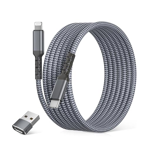 Elebase für iPhone 14/13 USB-C zu Lightning Ladekabel 3M, PD Schnellladekabel mit USB-A Adapter für Apple 12/12 Mini/11/XS/XR/X/8/7/6/SE/Pro Max, iPad 8./9. Generation, AirPods 2nd/3rd Generation Elebase für iPhone 14/13 USB-C zu Lightning Ladekabel 3M, PD Schnellladekabel mit USB-A Adapter für Apple 12/12 Mini/11/XS/XR/X/8/7/6/SE/Pro Max, iPad 8./9. Generation, AirPods 2nd/3rd Generation von Elebase