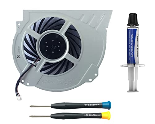ElecGear Replacement CPU Lüfter für PS4 Pro CUH-7xxx – Intern Reparatur Ersatzkühler Ventilator Kühler Cooling Fan, Thermo Paste, TR8 Torx Security, PH0 Driver Set für Playstation 4 Pro von ElecGear