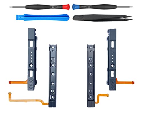 ElecGear Schieberbaugruppe Ersatz für Nintendo Switch HAC-001 und Joy Con Controller, Linke/Rechte Gleitschiene für Switch und Plastikrutsche Slider für Joy-Con mit Flexkabel, Reparaturwerkzeug inkl. ElecGear Schieberbaugruppe Ersatz für Nintendo Switch HAC-001 und Joy Con Controller, Linke/Rechte Gleitschiene für Switch und Plastikrutsche Slider für Joy-Con mit Flexkabel, Reparaturwerkzeug inkl. von ElecGear